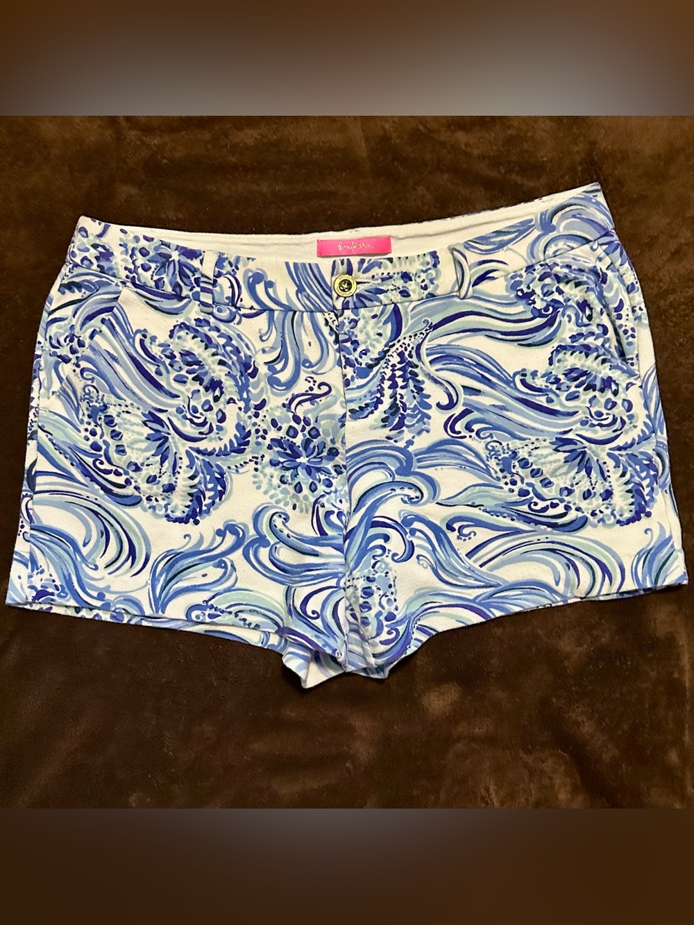 Lilly Pulitzer 14 Knit Stretch Blue Paisley Print Women’s Shorts